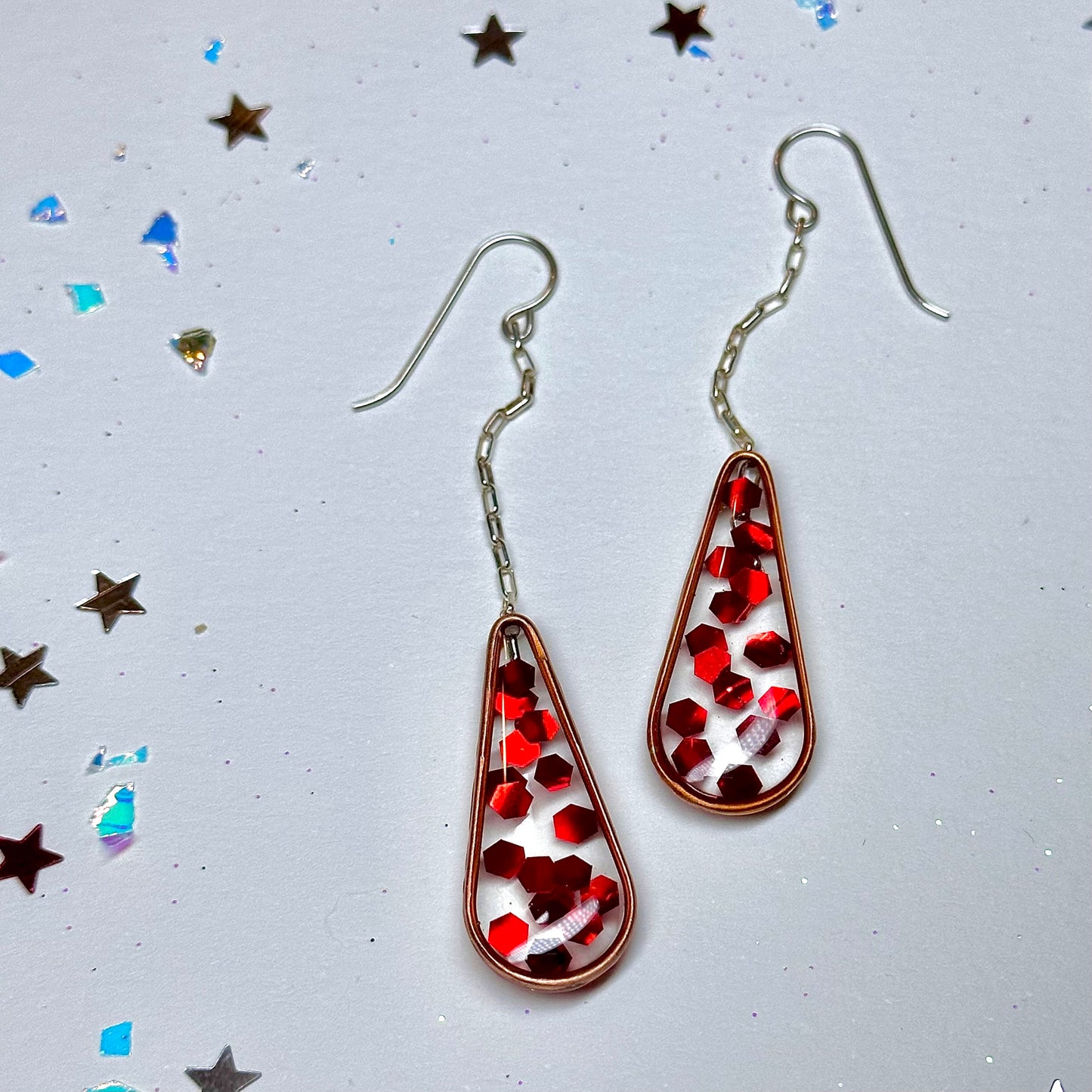 Red Glitter Drops
