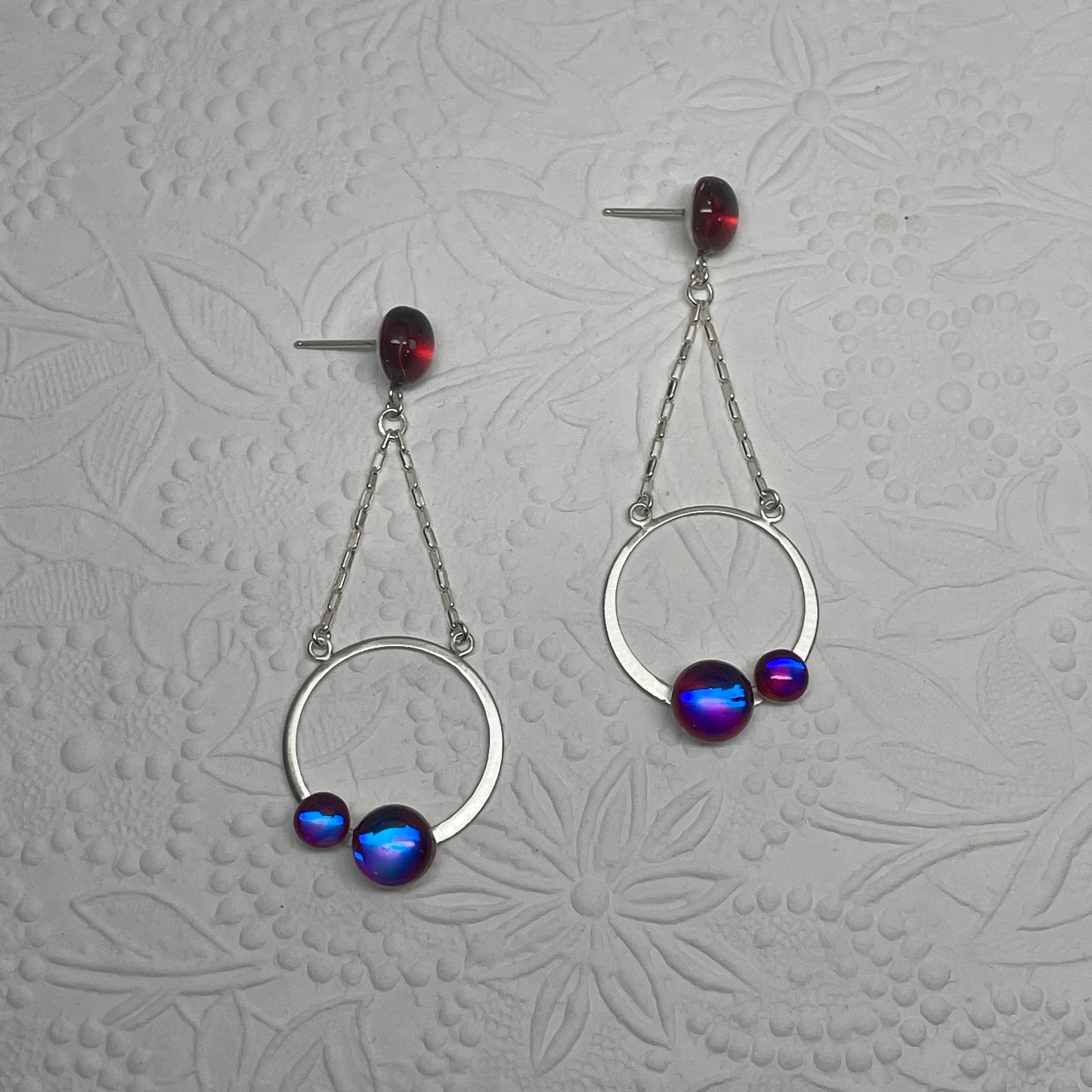 Double Orbit Earrings - Juicy Berry