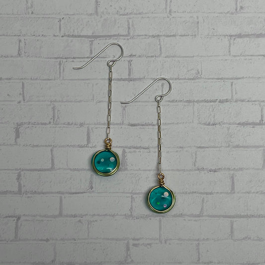 Looking Glass Earrings - Teal Forest