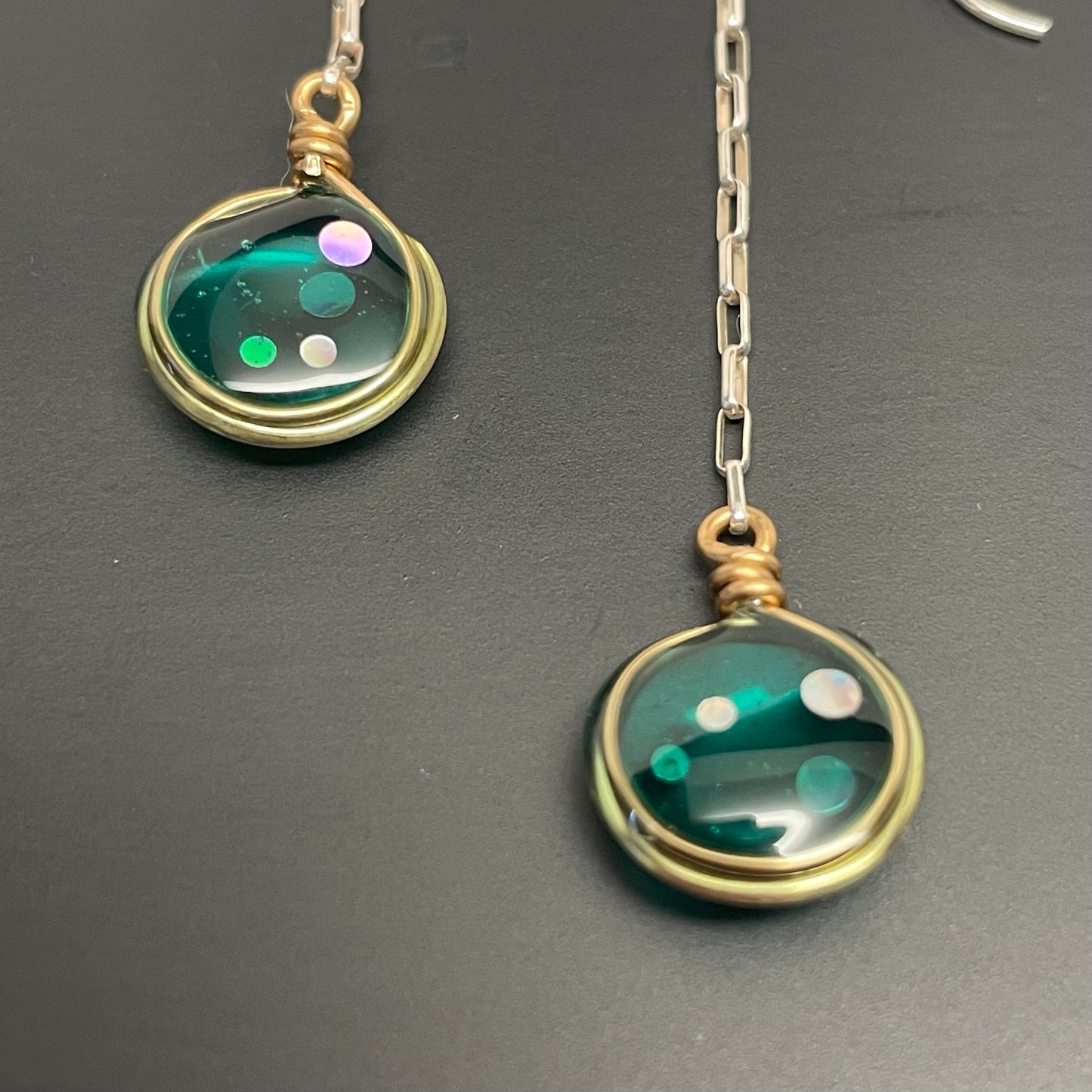 Looking Glass Earrings - Teal Forest