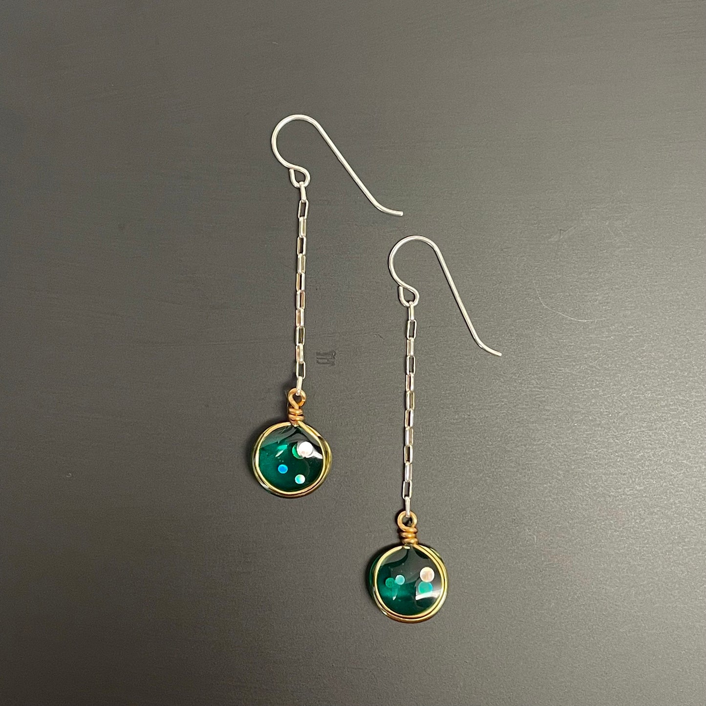 Looking Glass Earrings - Teal Forest